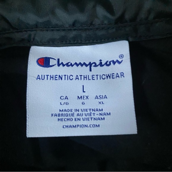 Champion Jacket Womens L Black Crop Top buttonsnap Windbreaker Ladies - Picture 4 of 5